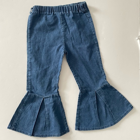 Stylish Blue Flared Girls 3-4 Years Jeans Pants - Picture 1 of 4